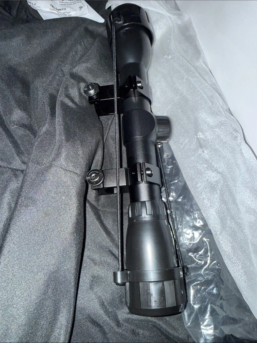 Black Rifle Scope with Adjustable Mounts - Precision Optics